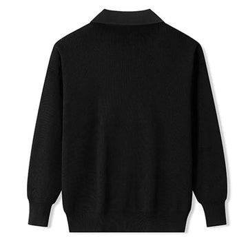 AIDASE  -  Spring Autumn Men's Turn-Down Collar Pullovers Long Sleeve Knitted Sweater Half Zipper Solid Casual Pullovers Man Loose Knitwear aidase-shop